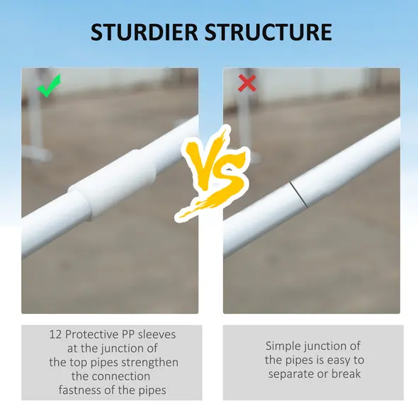 Outsunny 4 m Party Tent Wedding Gazebo Outdoor Waterproof PE Canopy Shade with 6 Removable Side Walls - 5