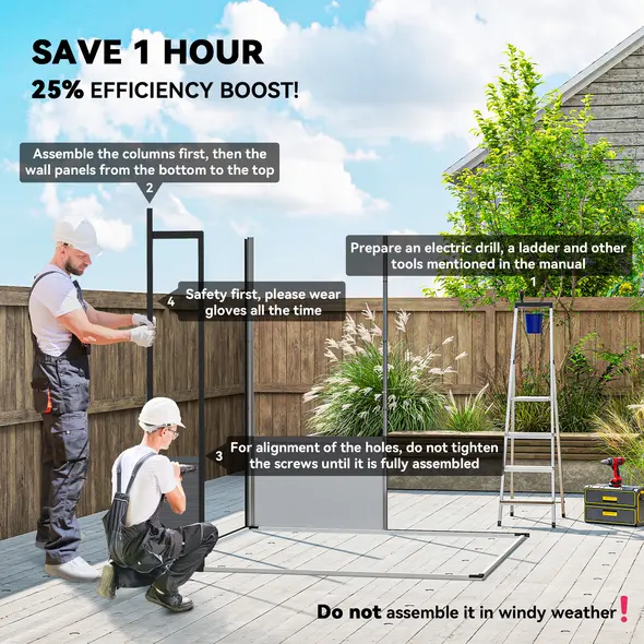 Outsunny 6 x 6ft Outdoor Storage Shed, Plastic Garden Shed with Windows and Air Vents, Outdoor Resin Tool Shed with Latch Doors for Garden, Deck, Light Grey - 4