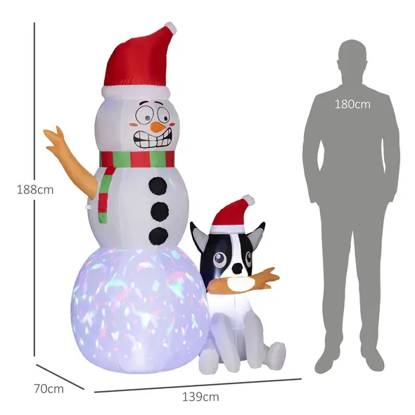 Outsunny 6.2ft Inflatable Santa with Dog Decoration - 3