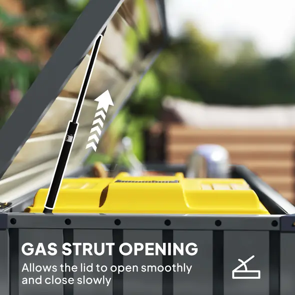 Outsunny 400L Galvanised Steel Garden Storage Box - 4