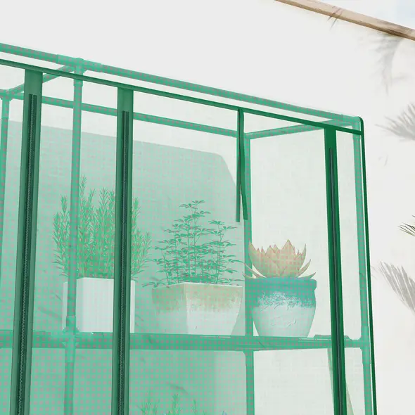 Outsunny 46 x 215cm Nine-Shelf Greenhouse - Green - 8