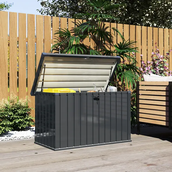 Outsunny 400L Galvanised Steel Garden Storage Box - 2