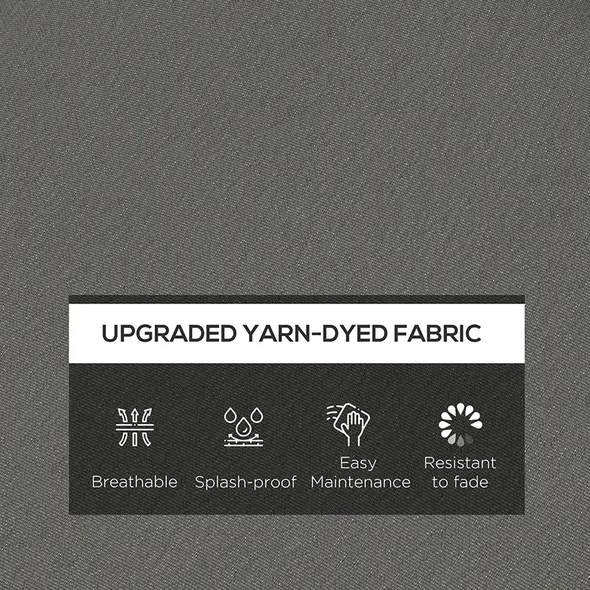 Outsunny 4-Piece Seat Cushions Pillow Replacement, Patio Chair Cushions Set with Ties for Indoor Outdoor, Charcoal Grey - 4