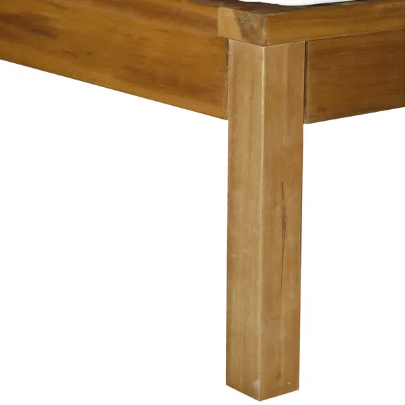 Outsunny 6 PCS Elegant Wood Frame Outdoor Patio Dining Set w/ Cushions Coffee Table Garden Furniture Sofa Comfort Balcony Patio Cream White - 8