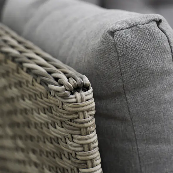 Outsunny 6 Pieces Outdoor PE Rattan Garden Furniture, Patio Wicker Sectional Conversation Corner Sofa w/ Soft Padded Cushion & Liftable Coffee Table, Light Grey - 8