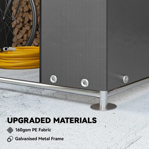 Outsunny 6 x 4 ft Outdoor Garden Storage Shed, Waterproof Bike Tent with Vent and Roll-Up Zipper Door - 4