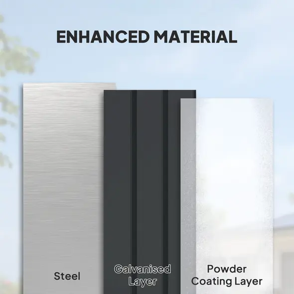 Outsunny 400L Galvanised Steel Garden Storage Box - 6