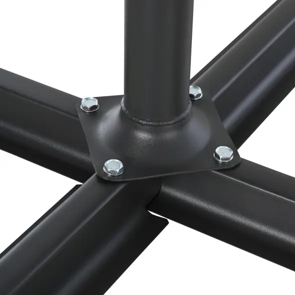 Outsunny 4PCs Fillable Parasol Base Weights with Steel Cross Base Garden Umbrella Stand 60L Water or 72kg Sand Filled Weights Plastic Black - 7
