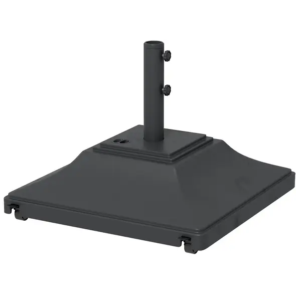 Outsunny 60kg Water/Sand Fillable Parasol Base, with Wheels - Black - 1