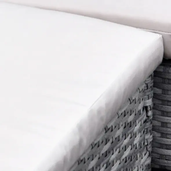 Outsunny 6-Seater Rattan Dining Set Sofa Table Footstool Outdoor w/ Cushion Garden Furniture - 9