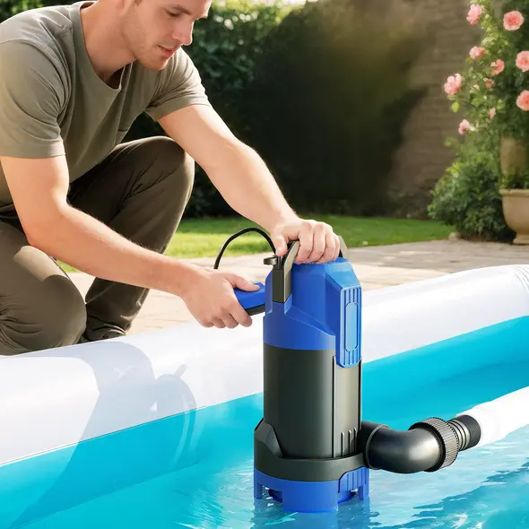 Outsunny 750W Submersible Water Pump for Dirty/Clean Water, 20000L/H Electric Sump Pump with Float Switch, Drain Water from Garden Pond, Hot Tub, Ditches, Portable and Lightweight - 2