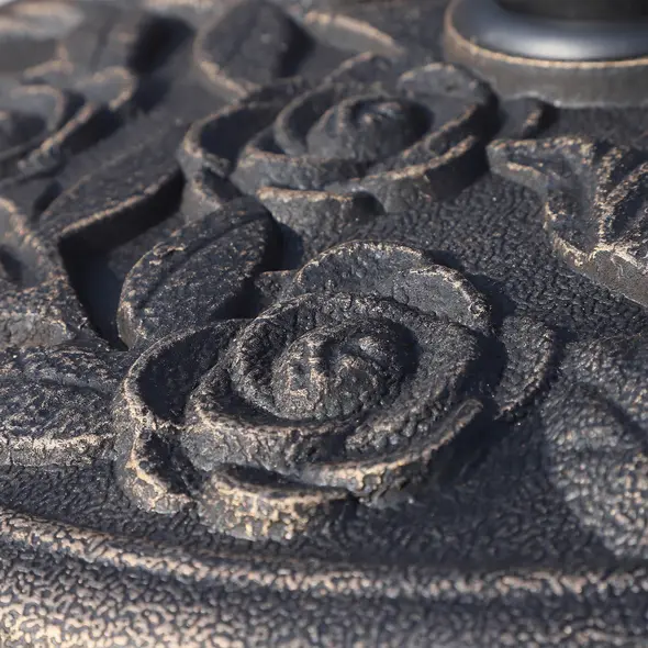 Outsunny 9kg Garden Parasol Base, Round Resin Cast Iron Effect Sun Umbrella Base, Outdoor Umbrella Stand for 38mm or 48mm Outdoor Umbrella Poles, Bronze Tone - 7