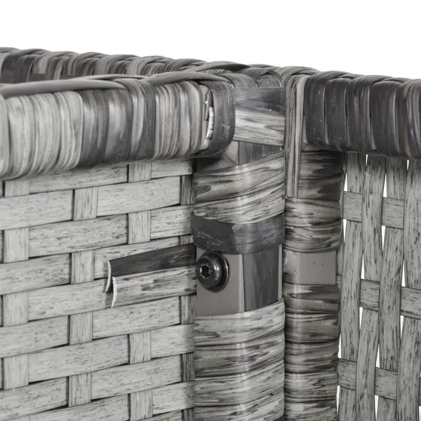 Outsunny 8-Seater Rattan Dining Set Garden Furniture Cushion Seat Woven Rattan Grey - 8