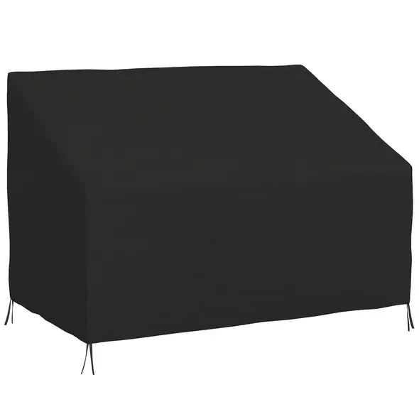 Outsunny 600D Oxford Cloth Furniture Cover, 2 Seater Sofa Protector for Garden Patio, Outdoor, Waterproof, Black, 140L x 84W x 56/94H cm - 1