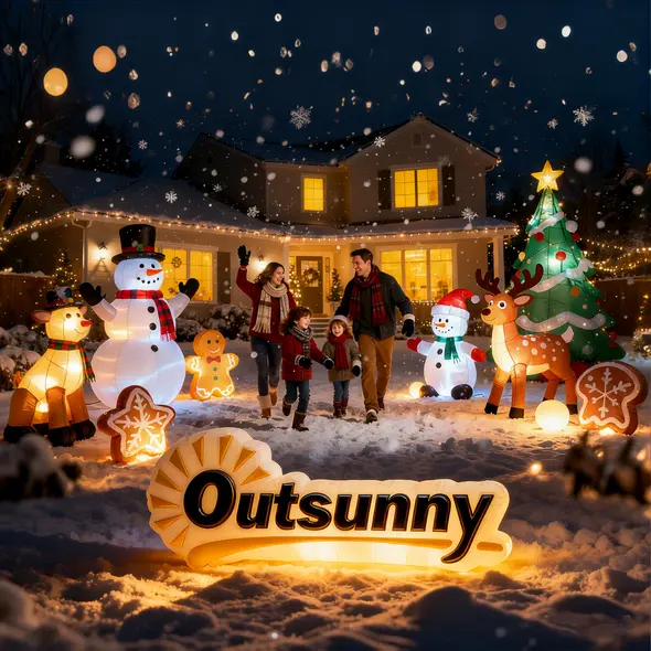 Outsunny 7FT Hanging Christmas Inflatable Santa with Dog, Christmas Blow Up Decoration with Built-in LED Lights for Garden, Indoor Outdoor Home Decor - 9