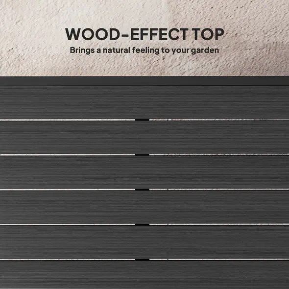 Outsunny 78 cm Garden Dining Table for 4 People, Square Outdoor Coffee End Side Table with Aluminium Legs, Black - 4