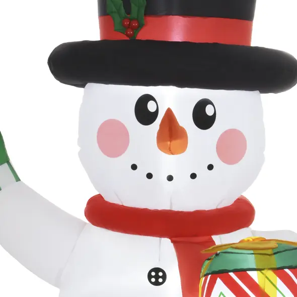 Outsunny 6ft Inflatable Christmas Snowman, with Accessories - 8