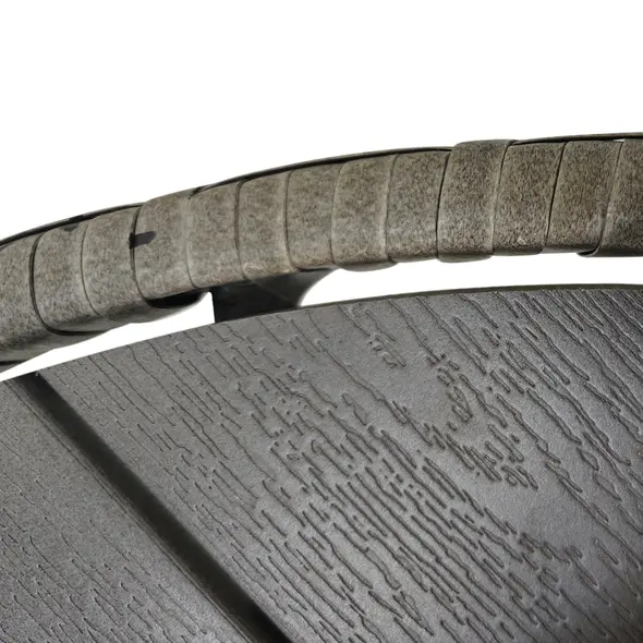 Outsunny 70 cm Wood-Effect Rattan Garden Table - Grey - 8