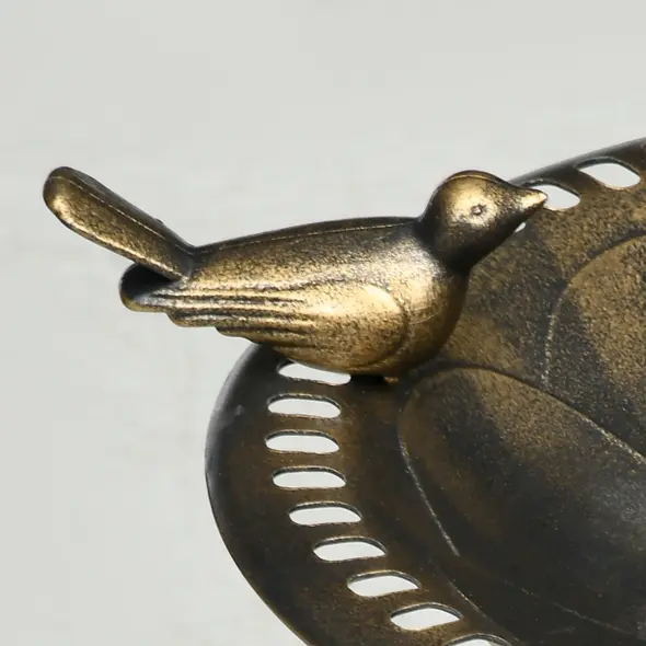 Outsunny 72cm Tall Antique Bird Bath for Garden, Vintage Style Birdbath with Bird Decoration and Flower Planter Base, Bird Bath Bowl for Outdoor, Bronze Tone - 8