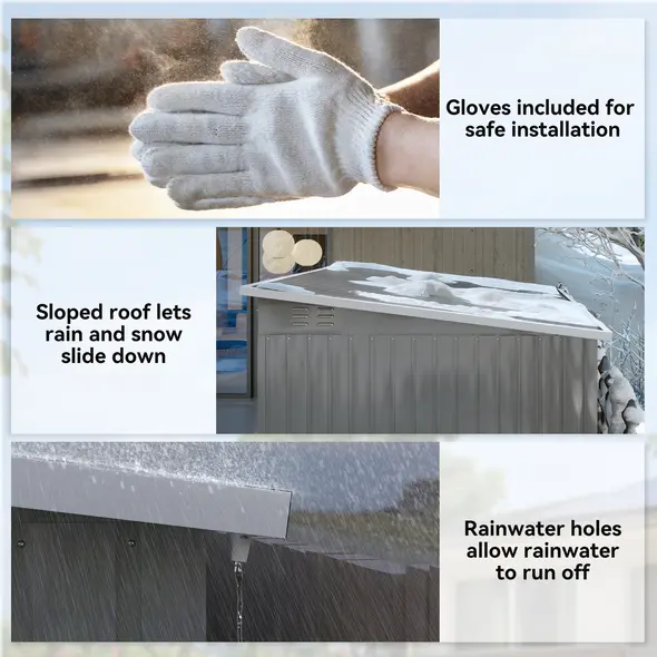 Outsunny 8.5 x 6ft Storage Shed Galvanised Steel Garden Shed, Metal Shed with Foundation Kit, Window, Lockable Wide Doors and Air Vents for Outdoor Patio, Light Grey - 8