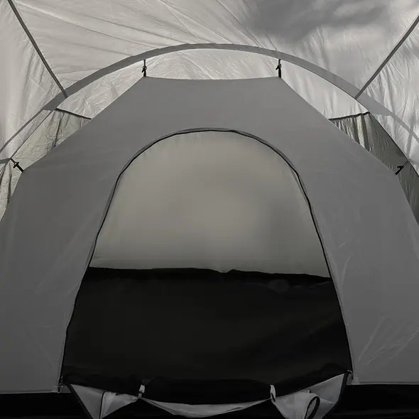 Outsunny 6-9 Man Tent with Bedrooms and Living Room, Accessories Included, Dark Grey - 8