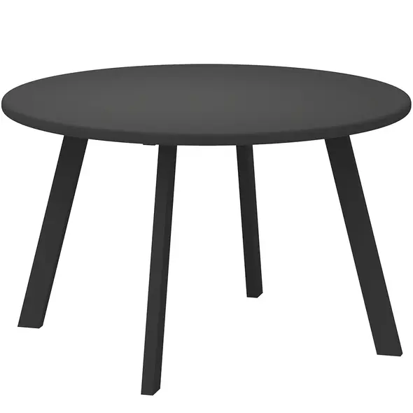 Outsunny 70cm Round Coffee Table, Outdoor Garden Table with Non-Slip Foot Pads and Metal Frame for Garden, Terrace, Balcony, Living Room, Black - 1