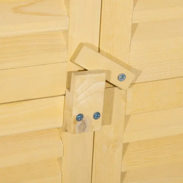 Outsunny 87 x 47 x 160cm Wooden Garden Shed, Sheds & Outdoor Storage with Asphalt Roof and 2 Lockable Doors, Natural - 8