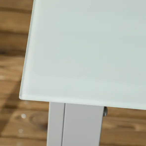 Outsunny 7 Piece Garden Dining Set, Outdoor Table and 6 Folding and Reclining Chairs, Aluminium Frame, Tempered Glass Top Table, Texteline Seats, Grey - 9