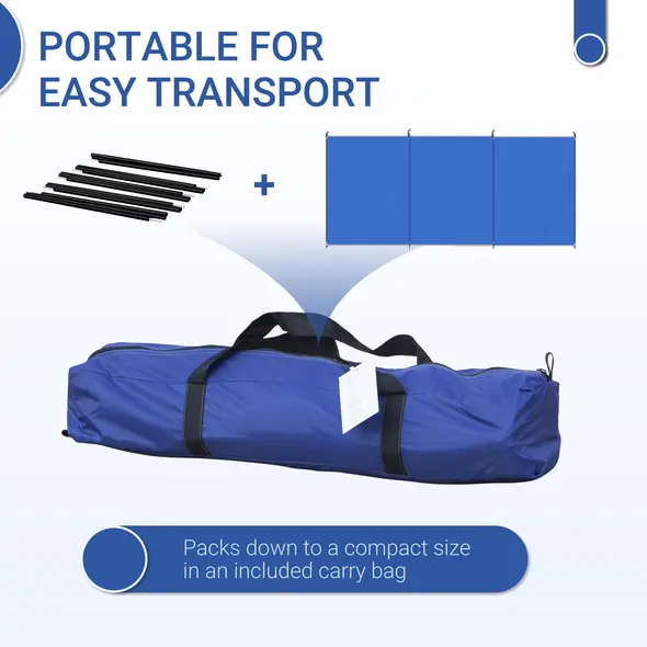 Outsunny Camping Windbreak, Foldable Portable Wind Blocker w/ Carry Bag and Steel Poles, Beach Sun Screen Shelter Privacy Wall, 450cm x 150cm - 6