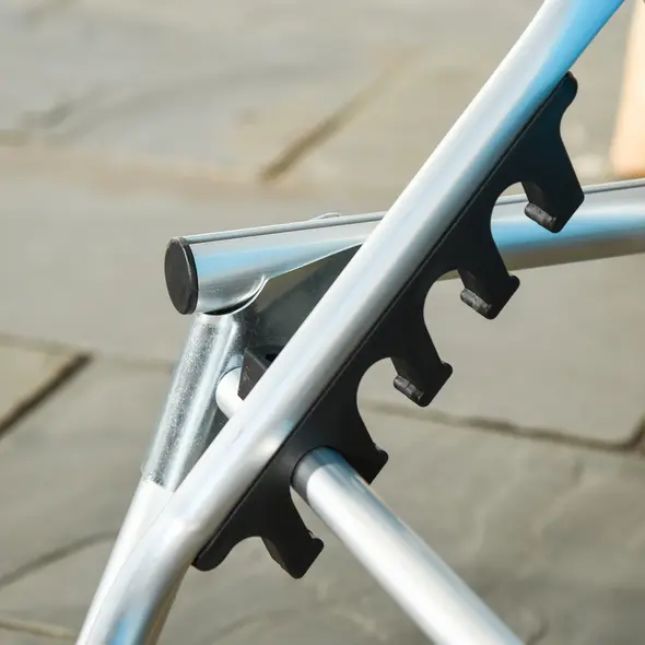 Outsunny Foldable Outdoor Sun Loungers Set of 2, Reclining Lounge Chair Camping Bed Cot with Pillow 4-Level Adjustable Back Aluminium Frame, Blue - 9