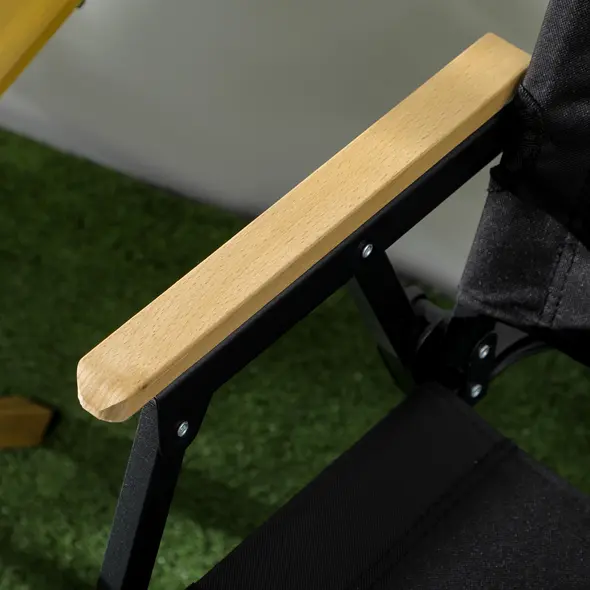 Outsunny Camping Chair for Adults, Lightweight Folding Chair, Portable Chair for Camping, Fishing, Beach and Outdoor Travel, Black - 8