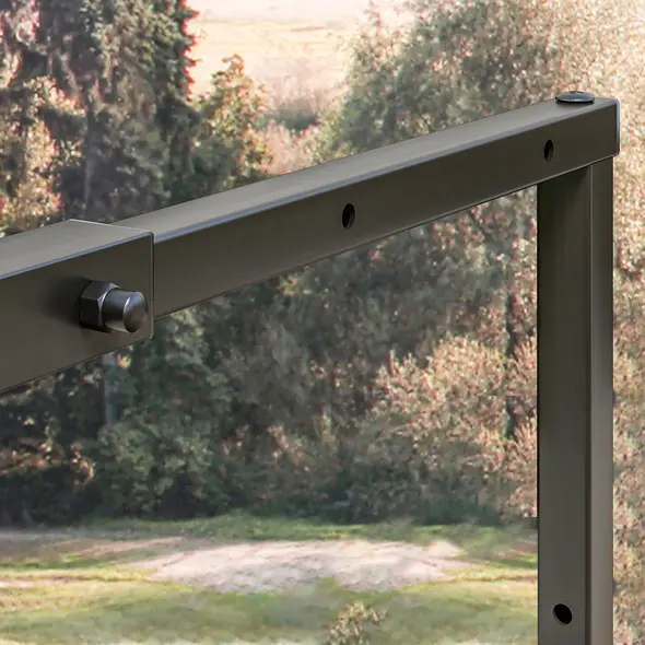 Outsunny Firewood Log Rack Set of 2, Retractable Metal Wood Store Holder, Indoor Outdoor Fireplace Log Storage Shelf with Hooks, 65 x 25 x 150 cm, Black - 9