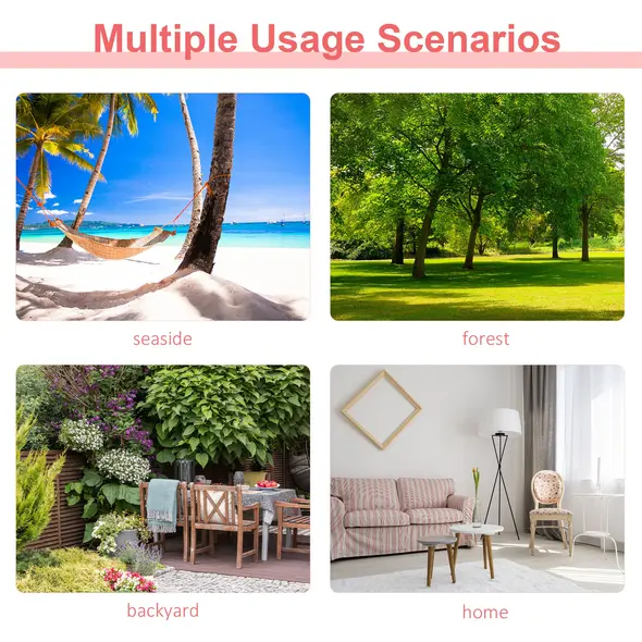 Outsunny Cotton Hammock Soft Portable Swing Sleeping w/ Headrest & Side Pocket Deluxe Swing Chair for Beach, Yard, Bedroom, Patio, Porch, Indoor, Outdoor，270 x 80 cm - 6