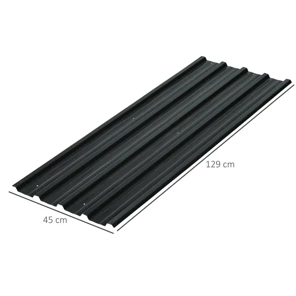 Outsunny Corrugated Roofing Sheets, Pack of 24, Galvanised Metal Roofing Sheets for Greenhouse, Garage, Storage Shed, Carport, 129 x 45cm, Dark Grey - 3