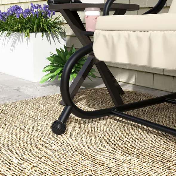 Outsunny Convertible Three-Seater Swing Chair Bed - Cream - 9