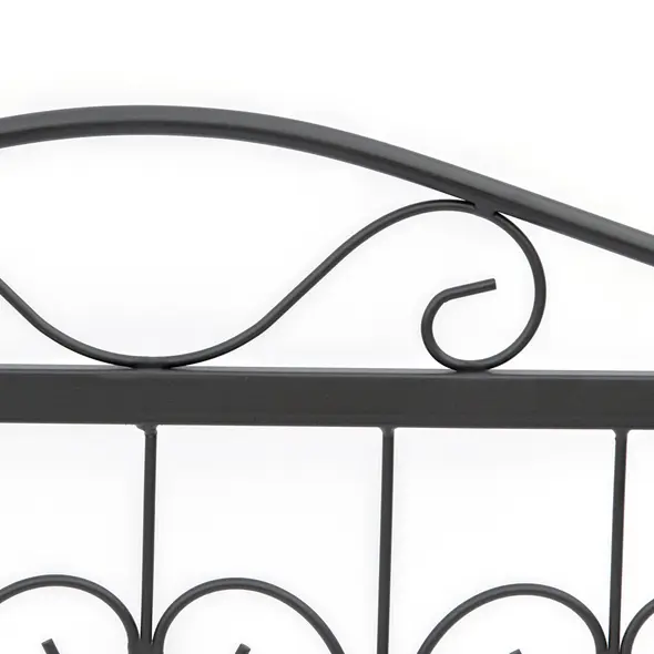 Outsunny Decorative Garden Fencing, 8PCs Outdoor Picket Fence Panels, Rustproof Metal Wire Landscape Flower Bed Border Edging Animal Barrier, Black - 9