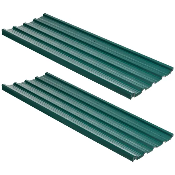 Outsunny Corrugated Roofing Sheets, Pack of 24, Galvanised Metal Roofing Sheets for Greenhouse, Garage, Storage Shed, Carport, 129 x 45cm, Green - 1