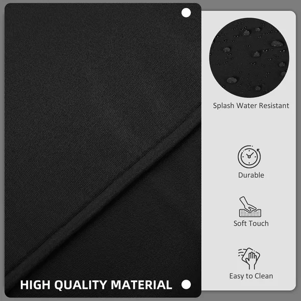 Outsunny Garden Rattan Sofa Cushion Polyester Cover Replacement Outdoor- No Cushion Included, Black - 5