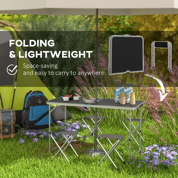 Outsunny Four-Person Foldable Aluminium Picnic Set - 7