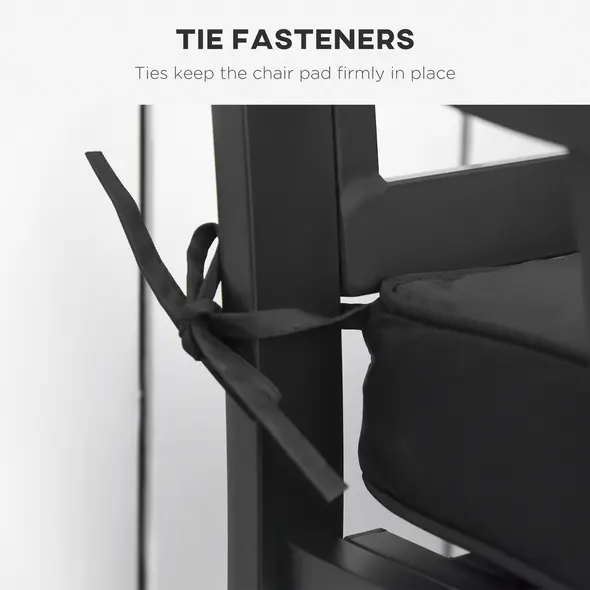 Outsunny Garden Bench Cushion 2 Seater Loveseat Seat Pad for Patio Swing Furniture for Indoor & Outdoor Use, 120 x 50 x 8 cm, Black - 4