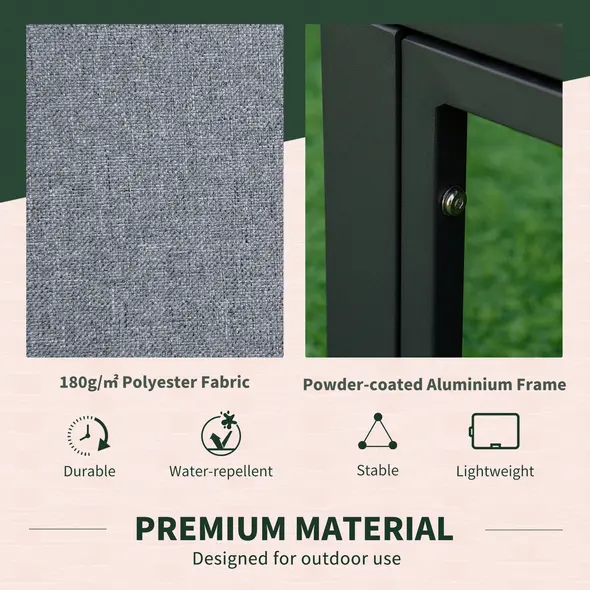 Outsunny Garden Daybed, 6 Piece Outdoor Sectional Sofa Set, Aluminum Patio Conversation Furniture Set with Coffee Table, Footstool and Cushions, Grey - 7