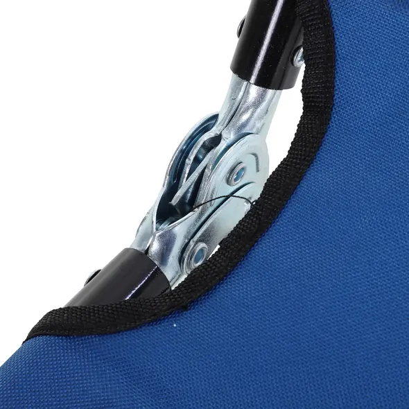 Outsunny Foldable Sun Lounger with 5-Position Adjustable Backrest, Outdoor Portable Recliner Chaise Lounge Chair with Breathable Mesh Fabric, Blue - 8