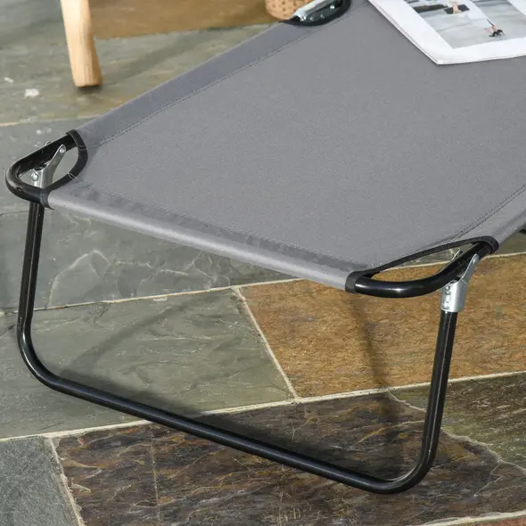 Outsunny Folding Sun Lounger Reclining Chair w/ Pillow Reading Hole Garden Beach - 9