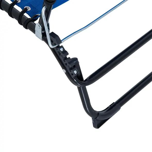 Outsunny Foldable Sun Lounger, Outdoor 4 Level Adjustable Backrest Reclining Chaise Chair, Steel Frame Recliner Chair for Camping, Hiking, Navy Blue - 9