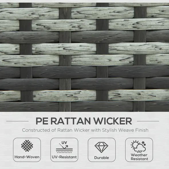 Outsunny Four-Piece Rattan Sofa Set - Grey - 4