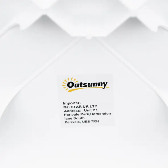 Outsunny Garden Side Table Plastic Outdoor Square Coffee End Table for Drink Snack, White - 7