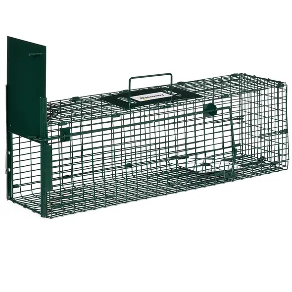 Outsunny Metal Rat Trap with Single Door, for Small Animals, Dark Green - 1