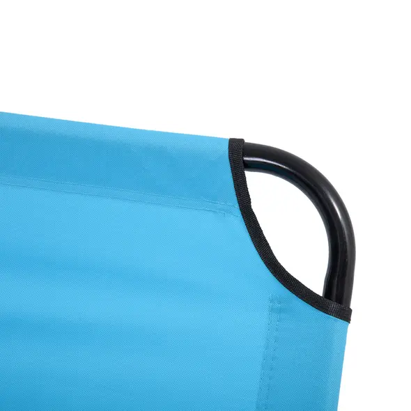 Outsunny Garden Sun Lounger, with Five-Position Back - Light Blue - 8