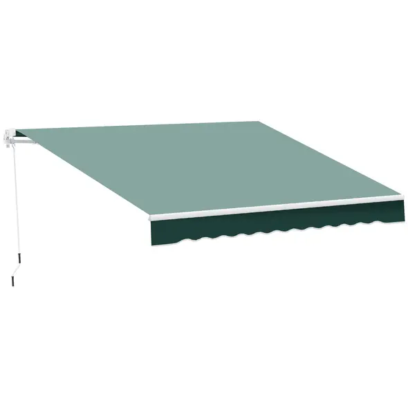Outsunny Manual Retractable Awning, 2.5x2 m-Dark Green - 1