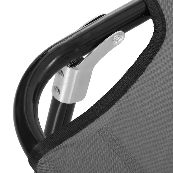 Outsunny Garden Sun Lounger, with Five-Position Back - Grey - 8